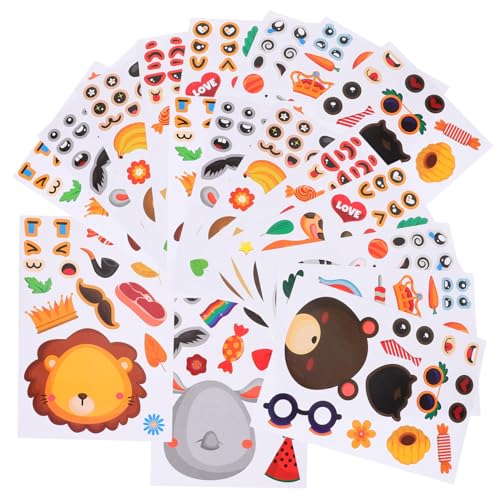 Supvox 24 Blatt DIY Belohnungsaufkleber Teilig Tierpuzzle Sticker mit Starkem Kleber für Schule Preise Wettbewerbe und Geschenkverpackung Niedliche Cartoon Tiermotive für Kinderzimmer von Supvox