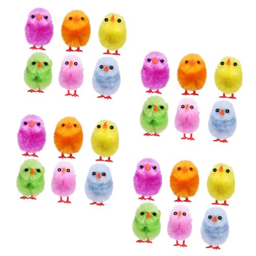 Supvox 24 Stück Deko- für Küken Mini-Fuzzy-Küken Mini-Küken-Figuren winzige Hühner Easter Chicks osterbastelei spielzeuge Gefüllter Hühnerplüsch Hähnchen Stofftier Samt von Supvox