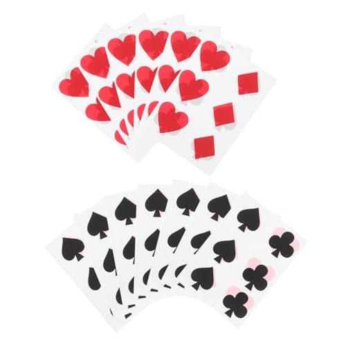 Supvox 24 Stück Teiliges Poker Becheraufkleber Wasserdichtes Kartendekor Party Deko für Geburtstage Hochzeiten Familienfeiern Schnelle Vielseitige Sticker für Retro Themenveranstaltungen von Supvox