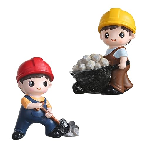 Supvox 2Stücke Chic Desktop Junge Engineering Skulptur Teiliges Für Kuchen DIY Und Themenpartys Für Kreative Feiern Und Ansprechende Tortendekorationen von Supvox