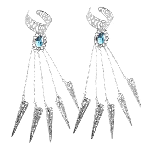 Supvox 2Stücke Damen Tanzschmuck Mit Handgelenkkette Finger Nagelabdeckungen Für Bauchtanz Und Bühnenaufführungen Elegantes Kostümzubehör Mit Blauen Akzenten Supvox 2Stücke Damen Tanzschmuck Mit Handgelenkkette Finger Nagelabdeckungen Für Bauchtanz Und Bühnenaufführungen Elegantes Kostümzubehör Mit Blauen Akzenten von Supvox