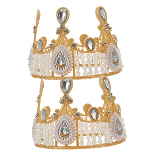 Supvox 2Stücke Geburtstagskuchenkrone Dekoration Goldene Strass Kuchen Topper Für Party Und Hochzeit Verzierung Für Desserts Und Torten von Supvox