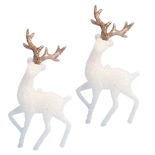 Supvox 2Stücke Weihnachtsdekoration Mit Glänzenden Hirsch Miniaturen Handgefertigte Kuchendekoration Für Festliche Anlässe Und Kreative Bastelprojekte von Supvox