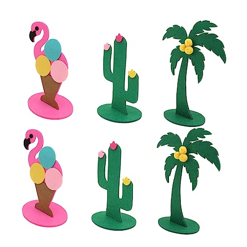 Supvox 3 Sätze Kaktus und Kokosnuss Filz Tischdeko Teiliges Leichtes Deko mit Flamingo Design für Kinderzimmer Büro und Partys Farbenfrohe Tischdekoration für Lebendige von Supvox