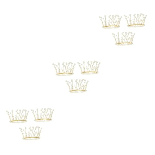 Supvox 3 Sätze Kronenkuchen Dekorieren Feenkrone Kuchendekor Tiara-kuchendekorationen Hochzeitsdeko Kuchen Topper Kuchentopper Dessertverzierung Dessert-topper Metall Golden 3 Stücke * 3 von Supvox