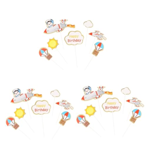 Supvox 3 Sätze Pilotkuchenkarte Pilot-kuchen-topper Kuchen -topper Dekoration Tortenaufsatz Aus Papier 35 Stück * 3 von Supvox