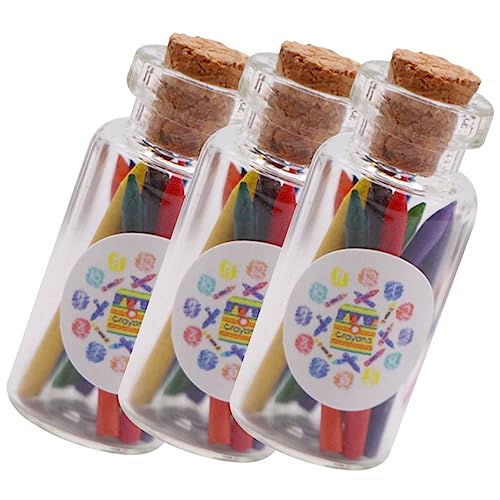 Supvox 3 Satz Buntstift in Flasche Teiliges Modell für Puppenhaus Deko Kreative Miniaturaccessoires Lebendige Farben für Stilvolle Inneneinrichtung von Supvox