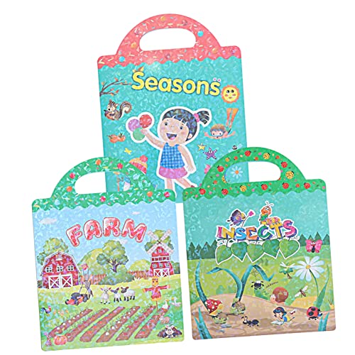 Supvox 3 Sets Stickerbuch Süße Sticker Sticker Für Kleinkinder Sticker Für Kleinkinderspielzeug Kinderspielzeug Kinderaufkleber Für Kleinkinder wasserdichte Verbund PVC von Supvox