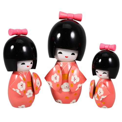 Supvox 3 Stück Japanische Kimono Holzpuppen Teilig Traditionelle Asiatische Dekoration Handbemalt Langlebig für Supvox 3 Stück Japanische Kimono Holzpuppen Teilig Traditionelle Asiatische Dekoration Handbemalt Langlebig für von Supvox