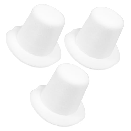 Supvox 3 Stück Kinderhut Babypuppenkleidung Puppenhaus am kleinsten Mini-Zylinder Puppen-Accessoires Miniaturhut Puppenhüte zum Basteln Bastelmaterial selber Machen Stoff Weiß von Supvox