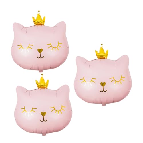 Supvox 3 Stück Kronkatze Ballon Katzen-Partyballon Luftballons für Katzen Katzenballon-Geburtstagsparty Geburtstagsdekorationen zum Thema Katze süße Katzenballons Aluminiumfolie Rosa Supvox 3 Stück Kronkatze Ballon Katzen-Partyballon Luftballons für Katzen Katzenballon-Geburtstagsparty Geburtstagsdekorationen zum Thema Katze süße Katzenballons Aluminiumfolie Rosa von Supvox