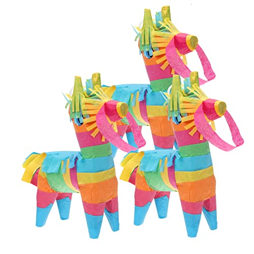 Supvox 3 Stück Mini Pinata für Fiesta und Kindergeburtstag Traditionelle Mexikanische Piñata mit Buntem für Cinco De Mayo und Süße Überraschungen von Supvox