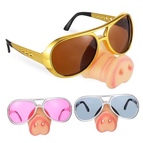 Supvox 3 Stück Pig Nose Sonnenbrillen für Kostümpartys Tierkostüm Zubehör für Erwachsene für Halloween und Feiern von Supvox