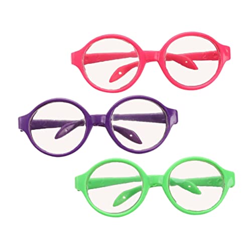 Supvox 3 Stück Puppenbrille Lesebrille für Puppen doll Brille Minipuppen-Kostümbrille Mädchen puppenkleidung Puppen Kleidung Puppe verkleiden Sich Brillen Puppe Plastik von Supvox