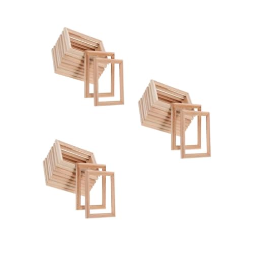 Supvox 30 Stück Teiliges Mini Holz Bilderrahmen für Puppenhaus Kleines Foto Deko Modell Stabile Holzminiaturen mit Feiner Verarbeitung für Puppenhaus Dekoration und Bastelbedarf von Supvox