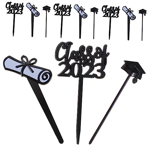 Supvox 30Stücke Abschlusskuchen Dekorationen Party Cupcake Topper Für Abschlussfeier Schwarze Tortendeko Für Muffins Und Snacks von Supvox
