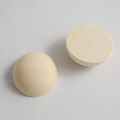 Supvox 30pcs Halbkugeln Weihnachtskugel Holz Christbaumkugeln Dekokugeln Holzkugeln ohne Bohrung Holzperlen Bastelperlen für DIY Basteln Hochzeit Weihnachten Dekoration Ornamente (30MM) von Supvox