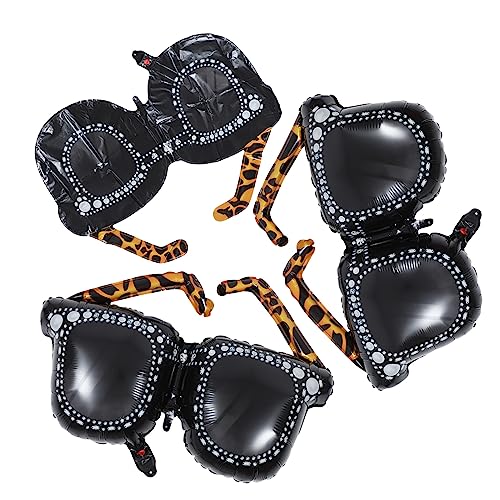 Supvox 3Stücke Luftballons Brillenform Retro Jahre Partydekoration Langlebig und Sicher aus Aluminiumfolie für Disco Themenpartys und Musikfestivals von Supvox