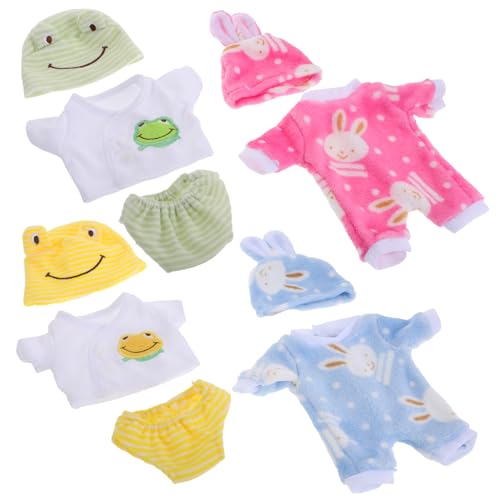 Supvox 4 Sätze Puppen-Strampler Kleidung für wiedergeborene Babypuppen Zubehör für Babypuppen Puppen Accessoires Puppenaccessoires Puppenoverall Babypuppenkleidung Bjd-Puppen Polyester von Supvox