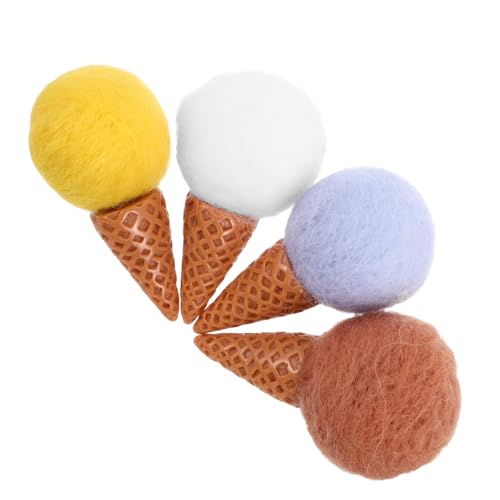 Supvox 4 Stück Aus Wollfilz Filzbälle Eistüte Ornament Filzkugeln Zum Basteln Plastik von Supvox