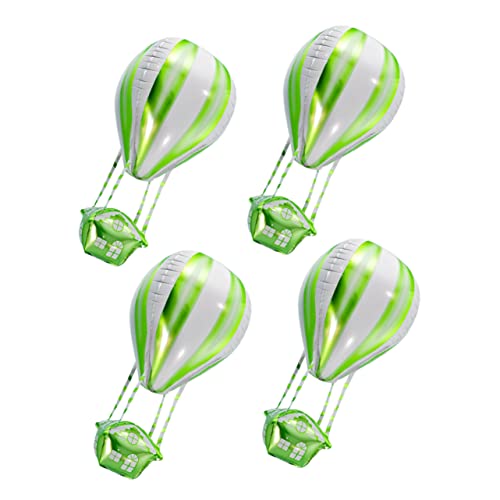 Supvox 4 Stück Ballon aus Aluminiumfolie Heißluftballon aufstehen Lüfter 4d hochzeitslaken hochzeitsbingo flugzeuge blumengirlande deko Heißluft-Folienballon Geburtstag Luftballons Green von Supvox