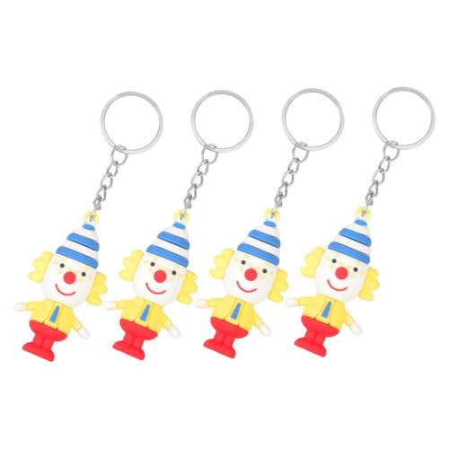 Supvox 4 Stück Clown Puppe Schlüsselanhänger Zirkus Karneval Party Gastgeschenk Clown Charm Geldbörse Anhänger Clown Zirkus Schlüsselanhänger Zirkus Charm Anhänger Charms von Supvox