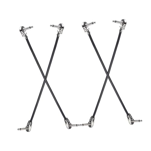 Supvox 4 Stück Effektkabel für E-Gitarre Pedal Patch-Kabel Gitarren-Patchkabel Patchkabel gitarre kabel für elektrische gitarre PVC Black von Supvox