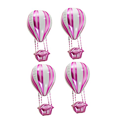 Supvox 4 Stück Heißluftballon Dekoration Heißfolien-Heliumballons Aluminium erste Ballongas luftballons spielzeuge Heißluftballon-Dekorationen Geburtstagsfeier Ballon Rosa von Supvox