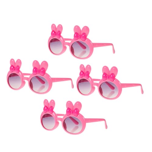 Supvox 4 Stück Süße Sonnenbrille mit Niedlichem Cartoon Hasen Design Uv Schutz Leicht und Robust für Strandpartys Geburtstagsfeiern und Foto Requisite in Pink von Supvox