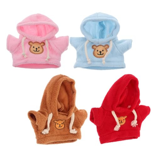 Supvox 4 Stück Sweatshirt Puppe Bär Kleidung Puppenkleidung Mini Kleidung Für Bär Kleidung Für Kuscheltiere Kuscheltiere Kleidung Kleiner Bär Bärenkostüm Plüschkleidung Stoff von Supvox
