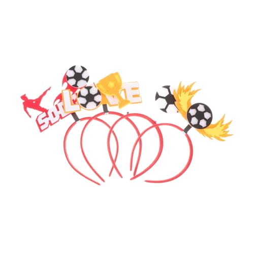 Supvox 4 Stück Teiliges Fußball Haarband Fußballspiel Dekoratives Performance Headband für Party Club Bar Fans Zubehör von Supvox