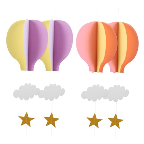 Supvox 4 Stück Teiliges Heißluftballon Dekorationen für Kindergeburtstag Leichte Wolkenornamente für Klassenraum und Partydekoration Wiederverwendbar für Festliche Anlässe von Supvox