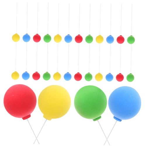 Supvox 40 Stück Teiliges Mini Luftballon Tortendeko aus Buntem Runde Cupcake Toppers Rot Gelb Blau Grasgrün Geburtstag Hochzeit Party Kuchen Verzierung von Supvox