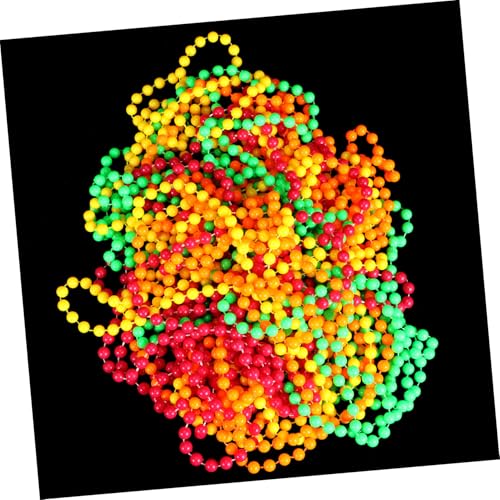 Supvox 48 . Teiliges Neon Halsketten Bunte Plastik Perlenketten für Jahre Mottoparty Leichte Fluoreszierende Halsketten für Tanz und Glow Partys als Partyzubehör und Silvester von Supvox