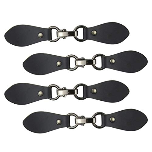Supvox 4stücke Leder Metall-knebelverschlüsse Für Mäntel Jacken Und Strickwaren Praktische Clips Für Overcoat Und Windjacke Dekorativ Und Langlebig Schwarz von Supvox