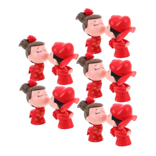 Supvox 5 Paare Miniatur Hochzeitsfiguren Braut und Bräutigam Cake Topper für Hochzeitsfeiern Jubiläumsdekorationen und Fotorequisiten Diy Tischdekorationen von Supvox