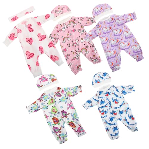 Supvox 5 Sätze Puppenkleidung Kleidung Für Wiedergeborene Puppen Wiedergeborene Kleidung Zubehör Für Puppenkostüme Wiedergeborenes Zubehör Kleidung Für Neugeborene Babypuppen-Outfit Stoff von Supvox