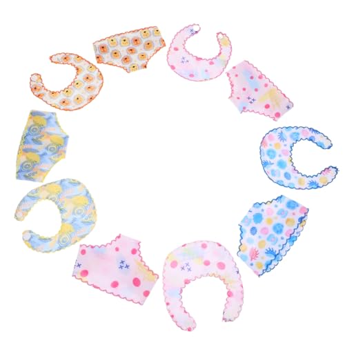 Supvox 5 Sätze Puppenwindel-lätzchen Kleidung Accessoires Puppenzubehör Puppenkleidung Puppen Höschen Mädchen Lätzchen Unser Windeln Puppenhöschen Stoff von Supvox