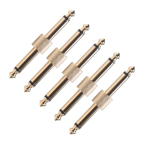 Supvox 5 Stück Effektpedal Stecker Gerader Klinkenadapter für Gitarrenpedale Platzsparend und Rauscharm Robustes Material Kompatibel mit Pedalboards Zubehör für Gitarren von Supvox