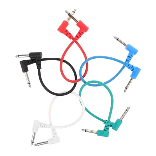 Supvox 5 Stück Gitarren Patch Kabel Effektpedal Verbindungsleitungen für Klare Audioübertragung und Zuverlässigen Einsatz bei Mehreren Pedalen von Supvox
