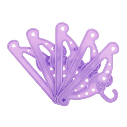 Supvox 5 Stück Mini-Puppenaufhänger Miniaturpuppenaufhänger Kleidung Mini-Kleiderbügel puppenkleiderbügel Puppen-Kleiderbügel Kleiderständer für Puppen Mini-Hausaufhänger Plastik Violett von Supvox
