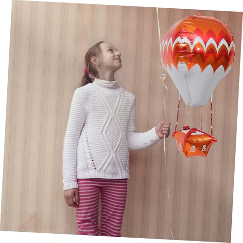 Supvox 5 Stück Teiliges Aluminium Folienballons in Heißluftballonform Orangé weiß Wiederverwendbar Langlebig Partydekoration für Shower Hochzeit Geburtstag Indoor und Outdoor von Supvox