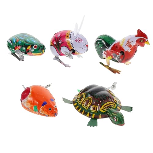 Supvox 5 Stück Teiliges Aufziehspielzeug Blech mit Federantrieb Nostalgische Party mitgebsel in Tierdesigns Hahn Frosch Maus Schildkröte Hase mit Glatten Kanten Fördert Koordination und Supvox 5 Stück Teiliges Aufziehspielzeug Blech mit Federantrieb Nostalgische Party mitgebsel in Tierdesigns Hahn Frosch Maus Schildkröte Hase mit Glatten Kanten Fördert Koordination und von Supvox