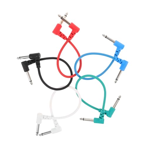 Supvox 5 Stück Teiliges Gitarren Effektpedal Verbindungskabel Langlebige Instrumenten Audio Patchkabel für Nahtloses Umschalten Optimiert für Pedalboard Layouts Schnelles Plug And Play von Supvox