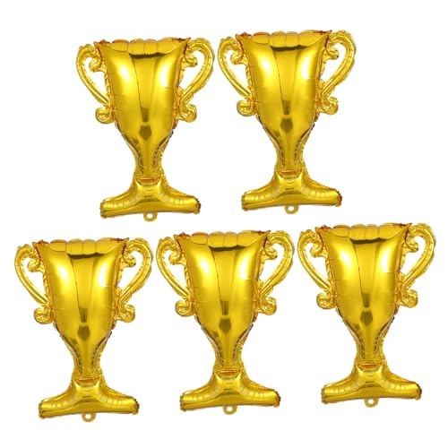 Supvox 5 Stück Trophäenballon Ballons abschlussfeier luftballone ballonie Becherballon gold deko trophäenbrett Herzlichen Glückwunsch Ballon Ballonversorgung Aluminiumfolie Golden von Supvox