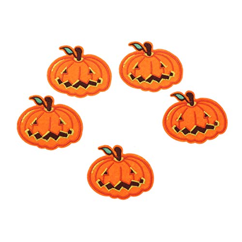 Supvox 5 stücke Halloween Cartoon kürbis gestickte Applique Patches nähen auf Abzeichen Kleidung DIY zubehör (Muster 5) von Supvox