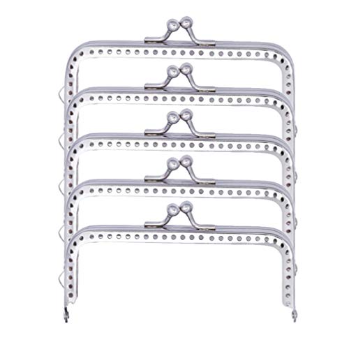 Supvox 5 stücke geldbörse Rahmen Handtasche geldbörse Kuss Verschluss Schloss DIY geldbörse Machen Handwerk 10 5 cm (Silber) von Supvox