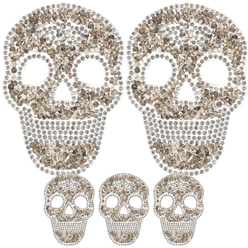 Supvox 5-teilige Totenkopf-aufnäher für Die Rückseite: Multifunktionale Bestickte Aufnäher für Die Reparatur von Halloween-kleidung – Dekoratives Nähzubehör mit Totenkopf-motiv Supvox 5-teilige Totenkopf-aufnäher für Die Rückseite: Multifunktionale Bestickte Aufnäher für Die Reparatur von Halloween-kleidung – Dekoratives Nähzubehör mit Totenkopf-motiv von Supvox