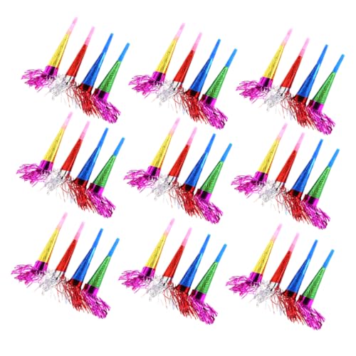 Supvox 50 Stück Teiliges Party Blowers Bunte Fransen Lärmmacher Tröten Leichte Portable Partyzubehör für Geburtstagsfeiern Festivalspaß Einfache Handhabung Fröhliche Stimmung von Supvox