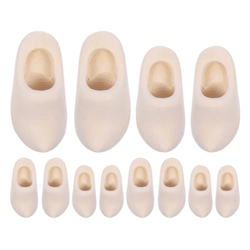 Supvox 6 Paar Mini-Holzclogs – Mini-Fingerschuhe – Puppenschuhe aus unbehandeltem Holz – Puppenhauszubehör zum Selbermachen, Basteln, Bemalen, Schlüsselanhänger, 3 cm + 4 cm Supvox 6 Paar Mini-Holzclogs – Mini-Fingerschuhe – Puppenschuhe aus unbehandeltem Holz – Puppenhauszubehör zum Selbermachen, Basteln, Bemalen, Schlüsselanhänger, 3 cm + 4 cm von Supvox